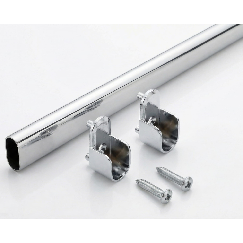 Wardrobe Steel Clothes Hanger Rod Chrome Plated – 3.0m | Custom Length Available