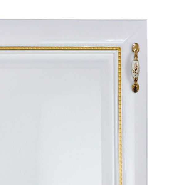 Classic Handle, L=125mm, Gold Plated/Chrome Plated, Ceramic Insert, Zinc - 1 Pc.