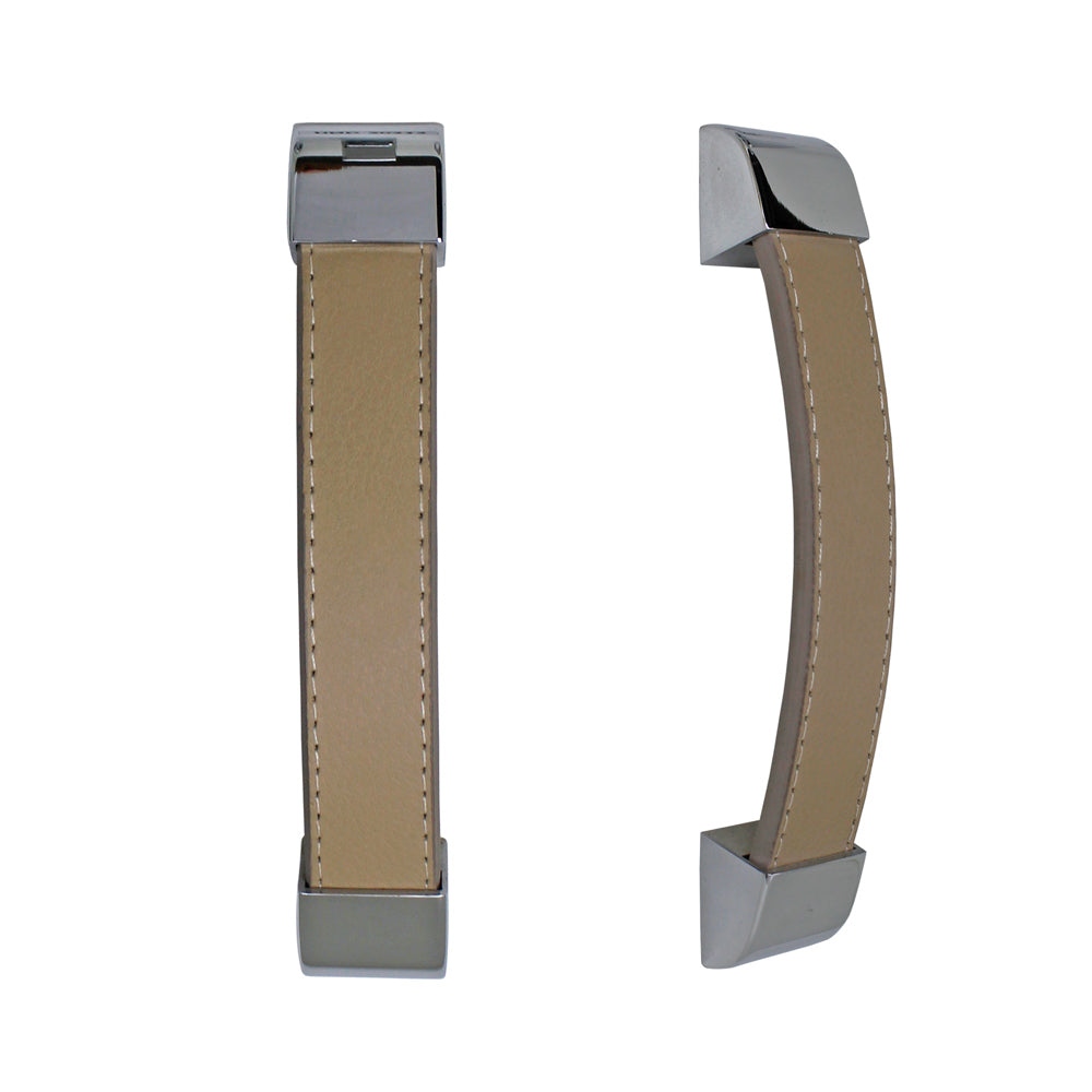 Modern Handle with Leather Insert L=140mm – MeeraMore