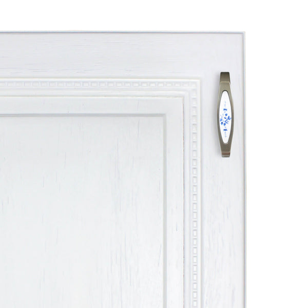 Classic Handle, L=140mm, Ceramic Insert, Brushed Satin, Zinc - 1 Pc.