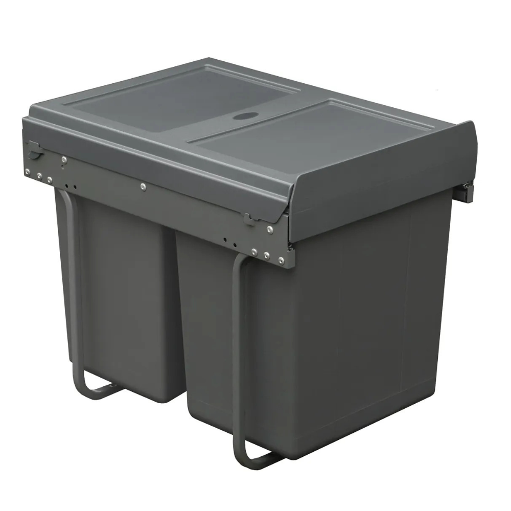 Al Meera Pull-out Waste Bin with 56L Plastic Bucket For 40cm Cabinet - Non Door Mounted