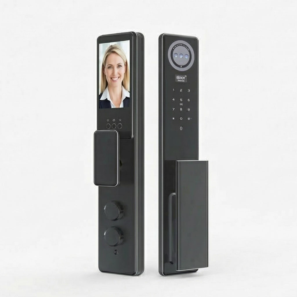 Al Meera Smart Door Lock – Face Recognition, Fingerprint, Password, NFC, App & Bluetooth Access, Black Finish