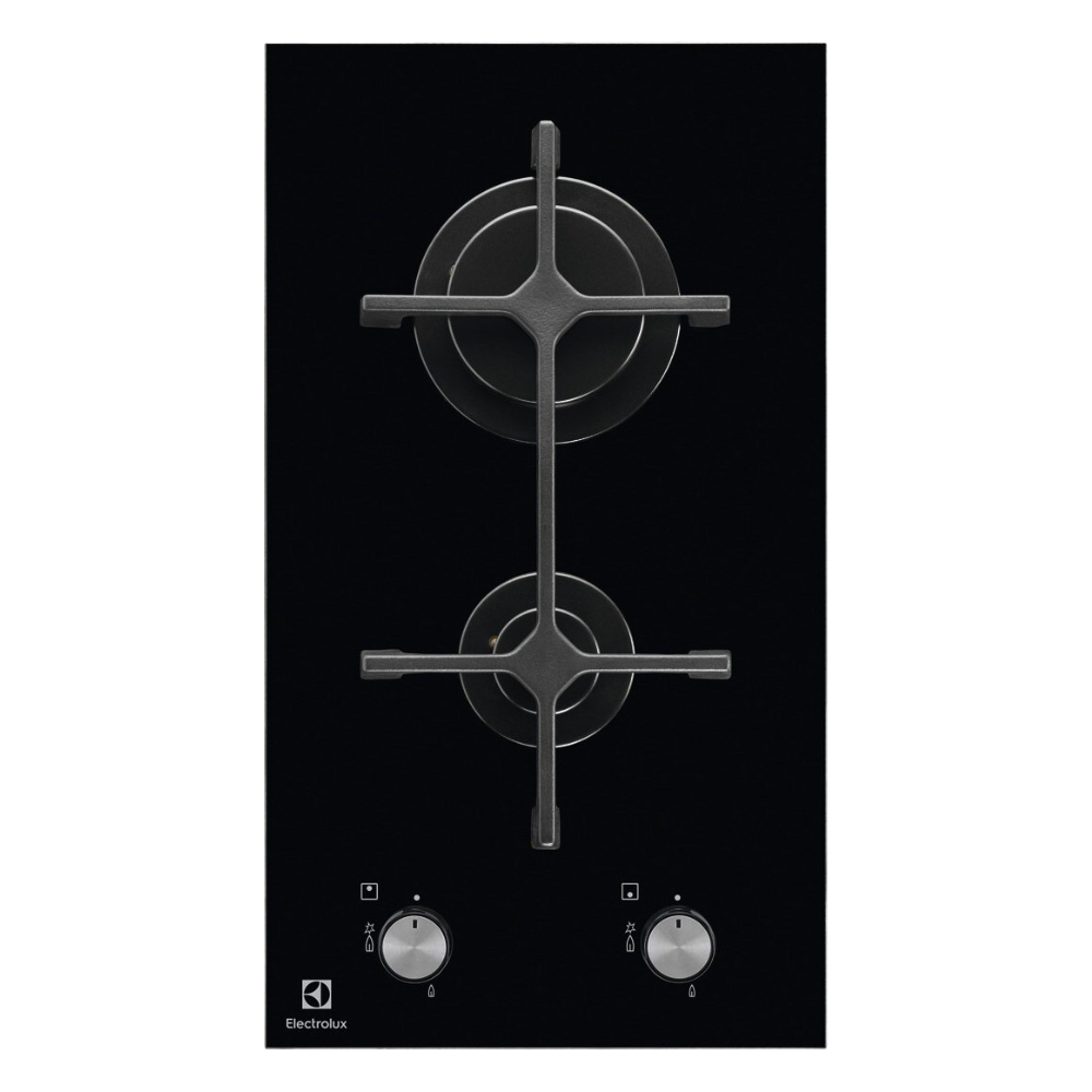 Electrolux Domino Gas Ceramic Hob EGC3322NOK 2 Burner Cast Iron Snap-In Built-In