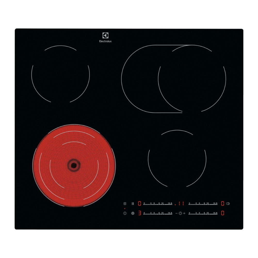 Electrolux Ceramic Glass Hob EHR64441CK 4 Zone EcoTimer CleverHeat Touch Control Built-In