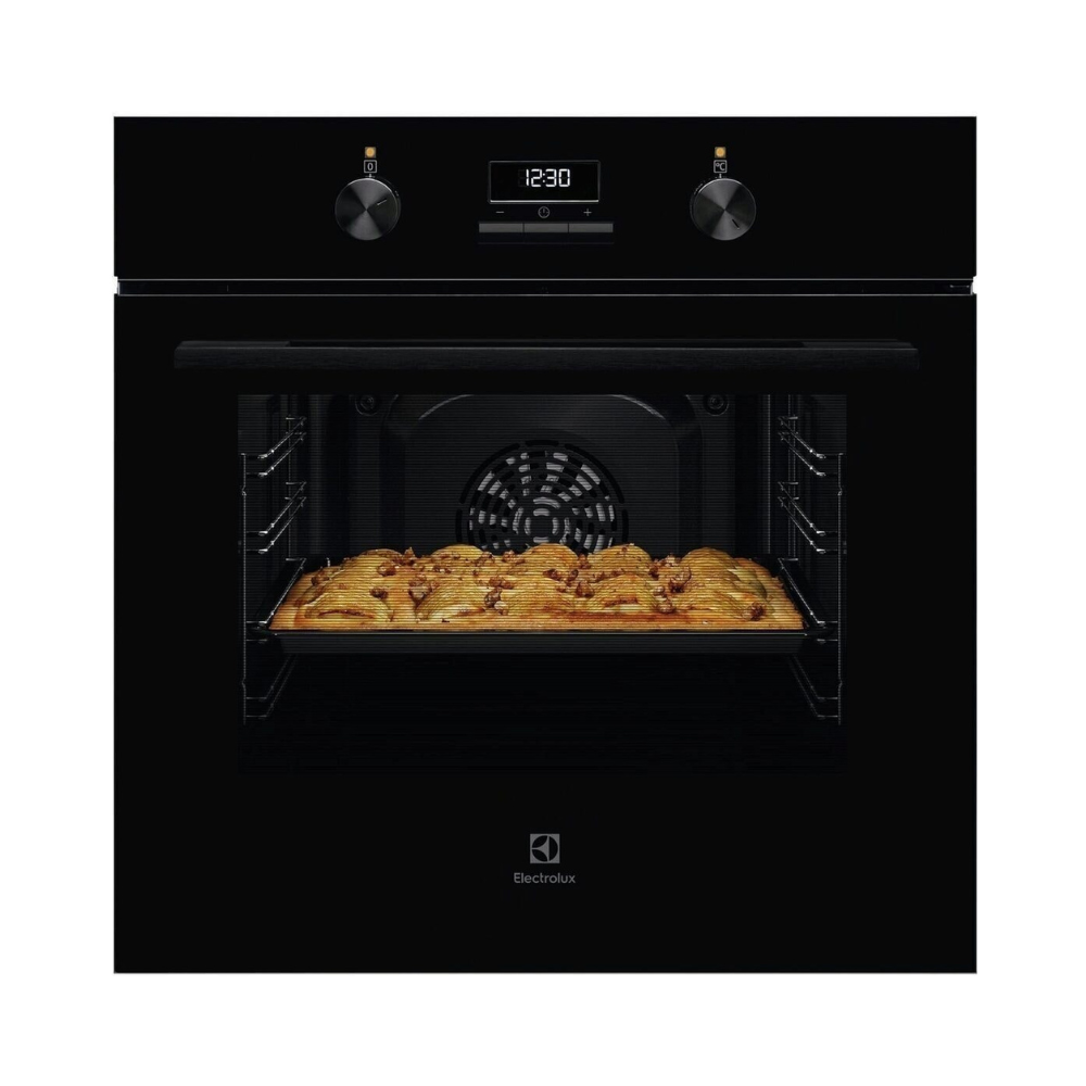 Shop Electrolux KOH3H00BK 60cm built-in oven with 65L capacity, catalytic cleaning, AquaClean, and fan cooking. Efficient and easy-to-clean oven for modern kitchens in UAE.