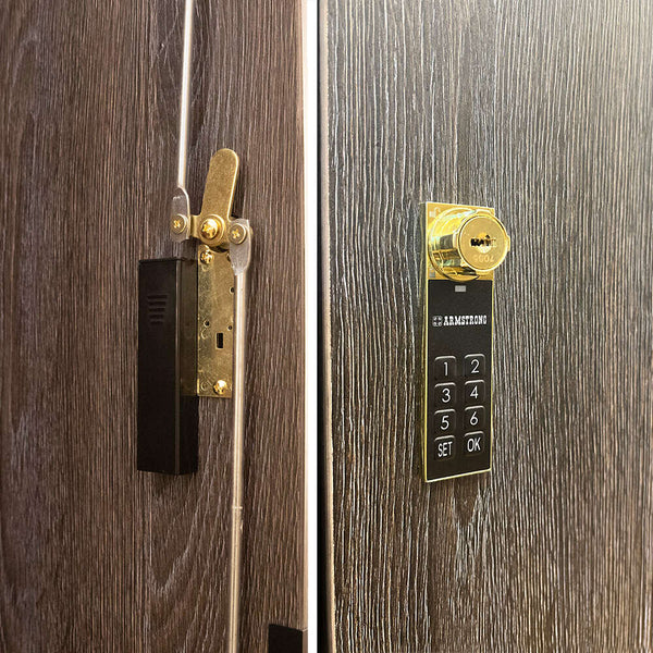 Armstrong Cabinet Lock with Keypad & Manual Key Protection - Bronze Finish