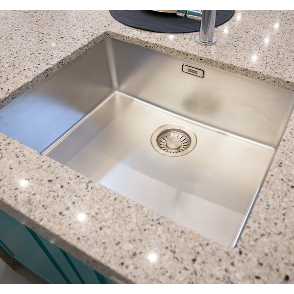 Franke Maris MRX 110-50 stainless steel undermount sink with a spacious single bowl.