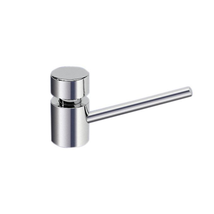 Franke SD80 chrome-finished soap dispenser with a 360-degree swivel spout and a 1L refillable bottle for easy liquid soap dispensing.