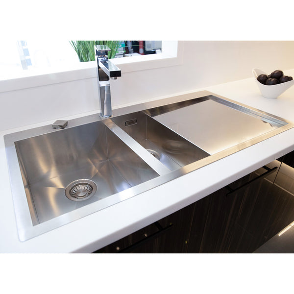 Franke Sink, Planar PPX251-TL, Inset Slim, Top/Flush Mount, 1 & 1/2 Bowl, Stainless Steel Sinks