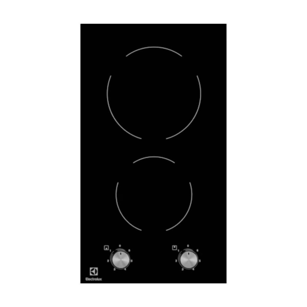 Electrolux Domino Ceramic Hob LHR3210CK 2 Zone Stop+Go Snap-In Built-In