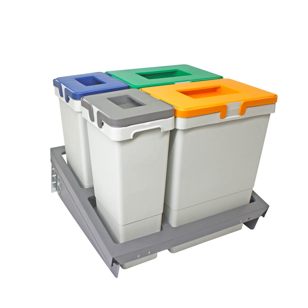 Unihopper Waste Sorter with 2x24L & 2x10L Plastic Buckets For 60cm Cabinet
