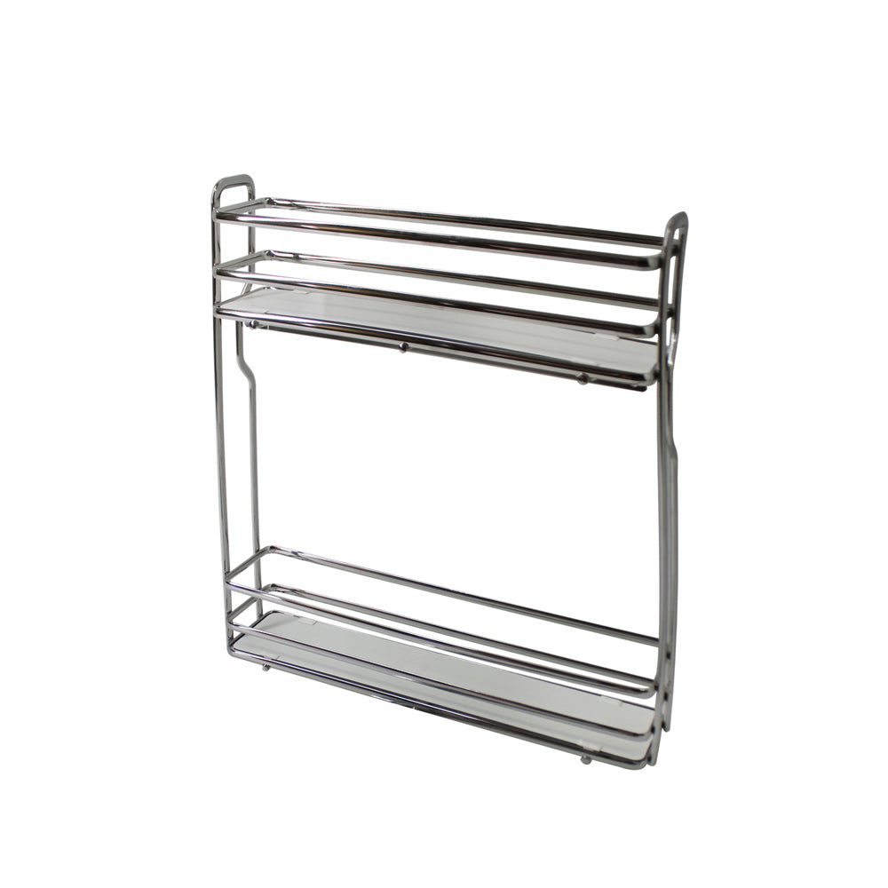 Pull-out Side Railing Basket BU 15cm, 2 Flat Wire Shelves, Chrome Plated, Steel