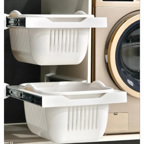 Al Meera Pull-out Laundry Basket 60cm, White