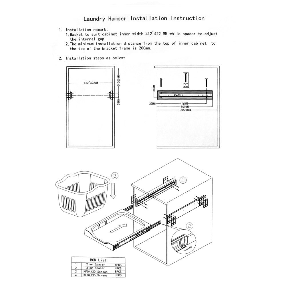 Buy Built-In Pull-Out Laundry Baskets for 60cm Cabinets | Dubai, UAE ...