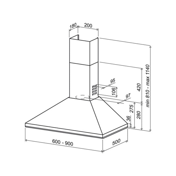 Chimney Wall Mounted Kitchen Hood