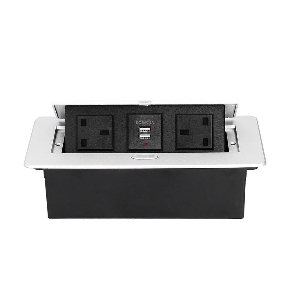 Table Top Rectangular Shape Pop-up Socket Silver, Counter Top Sockets