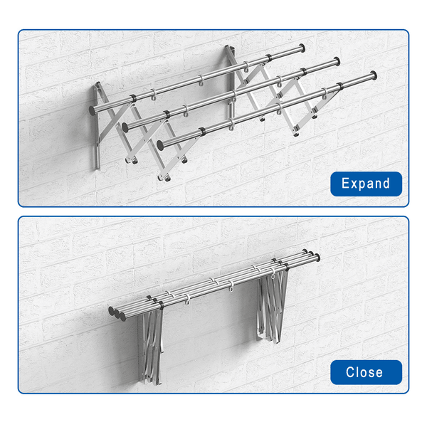 Wall Mounted Adjustable Clothes Drying Rack