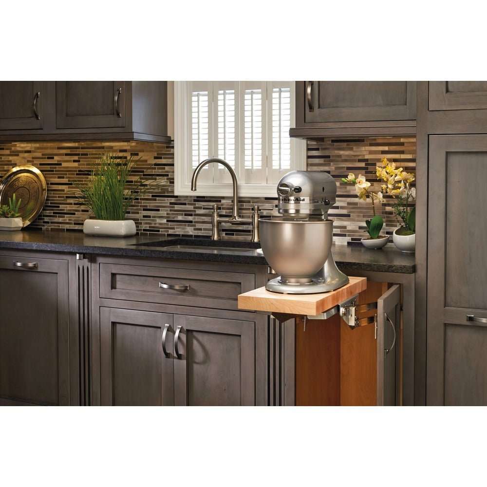 Rev-A-Shelf Heavy Duty Mixer Lift Mechanism – Cabinet-Mounted, Adjustable, Soft-Closing