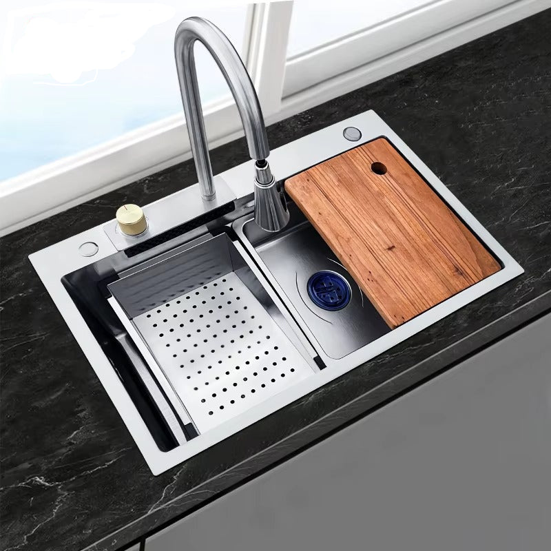 Al Meera Multifunctional Waterfall Sink Set  Top Mount , Satin Finish (750 x 450mm)