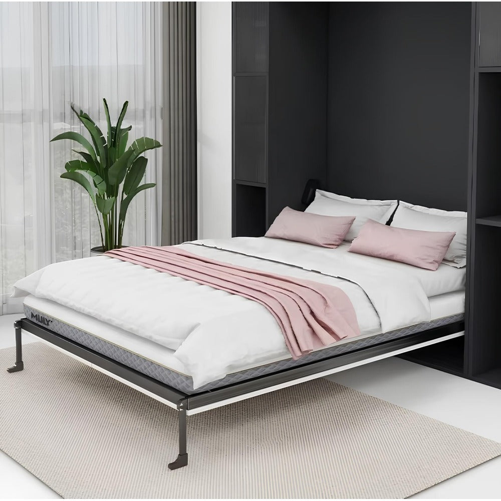 Al Meera Murphy Bed – Vertical Flip Wall Bed Frame with Cabinet - 1500 x 2000 mm
