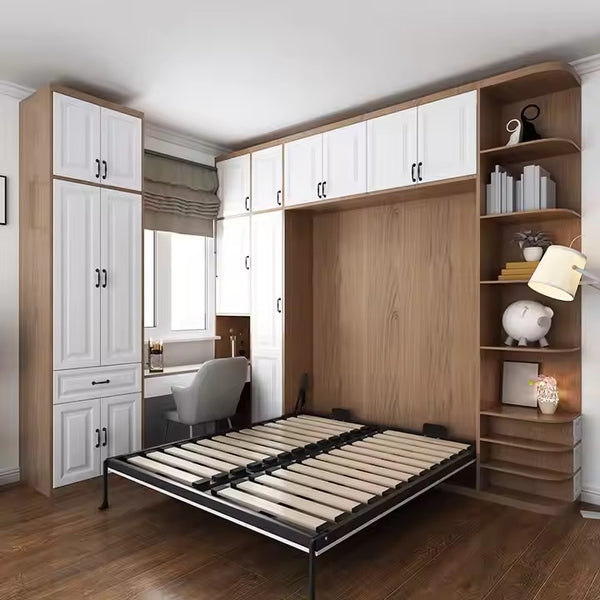 Al Meera Murphy Bed – Vertical Flip Wall Bed Frame with Cabinet - 1500 x 2000 mm