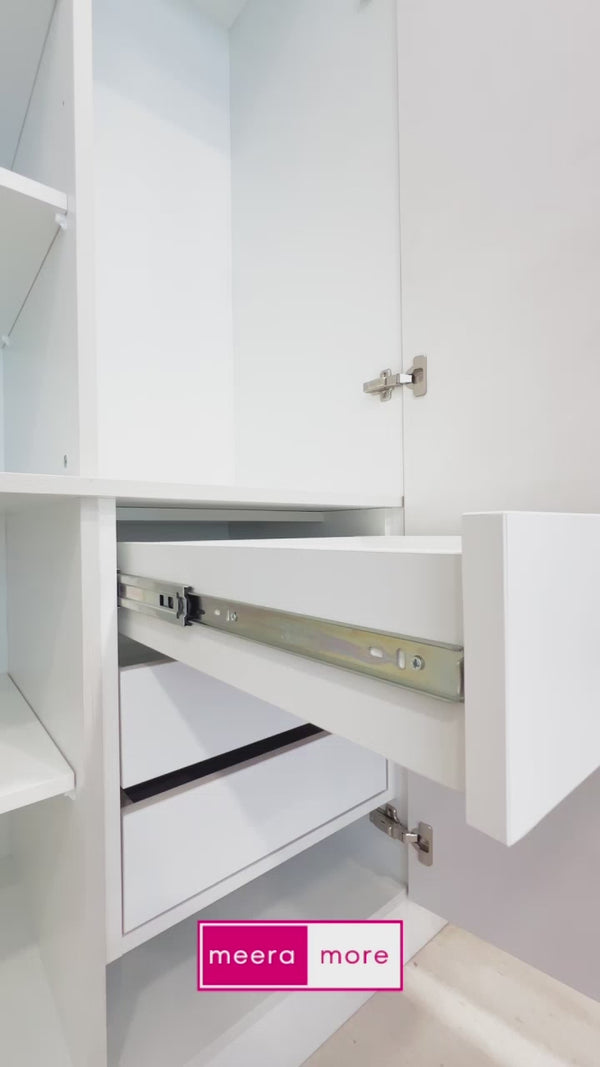 Side Mounted Drawer Rails, soft closing, Drawer full extension