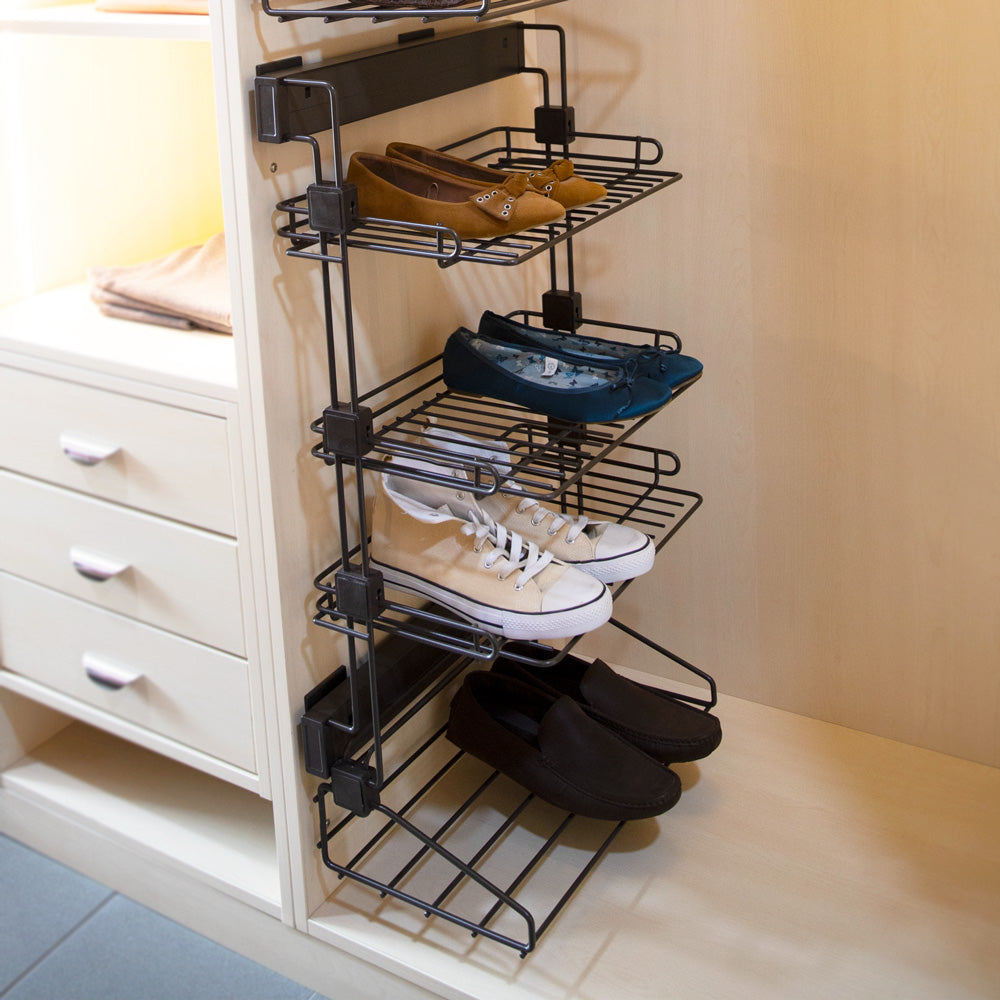 Soft Show Racks Unihopper side mount Pull-out, Soft Closing, 4-Layer Shoe Rack for ...